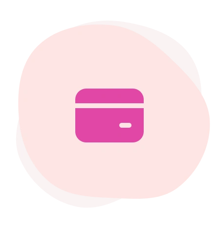 A pink icon of a closed container or box on a light pink circular background.